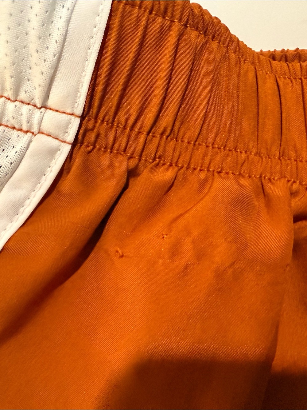 Nike Women’s Burnt Orange Athletic Shorts with White Trim - Picture 3 of 6